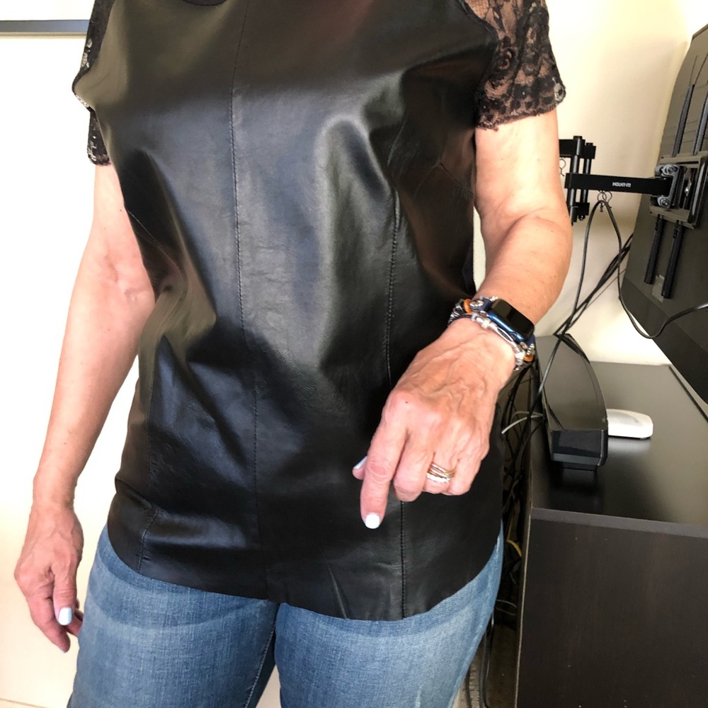 Leather and lace shirt